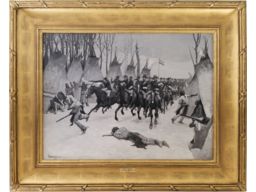Frederic Remington Oil Painting of the Battle of Washita