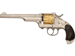 Engraved, Nickel, Gold Plated Merwin, Hulbert & Co. DA Revolver