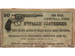 Winchester 50-Round 45 Long Colt Ammo Box with 1878 Illustration