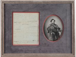 Framed 1849 Dated Handwritten Letter from Samuel Colt
