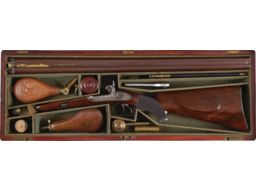 Cased B. Sturman Percussion Double Barrel Shotgun