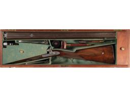 Cased Engraved James Purdey 16 Bore Percussion Double Rifle