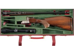 Engraved Krieghoff Teck Over/Under Rifle with Zeiss Scope