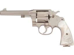 Colt New Service Double Action Revolver with Pearl Grips