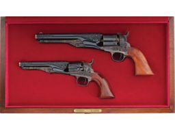 Two Engraved and Gold Inlaid Colt Black Powder Series Revolvers