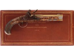 A.A. White Engraved Silver Mounted Contemporary Kentucky Pistol
