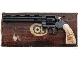 Factory Engraved Colt Python Double Action Revolver with Letter