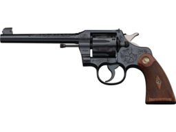 Engraved Colt Officer's Model Target Double Action Revolver