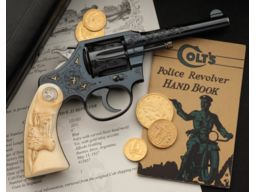 Factory Engraved Inlaid Carved Colt Police Positive Revolver