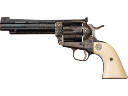 Engraved Colt Single Action Army with King Sights & Ivory Grips