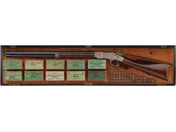 Cased Nimschke Engraved Winchester Model 1866 Lever Action Rifle