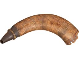 Powder Horn Inscribed as Made for Capt. David Brewer