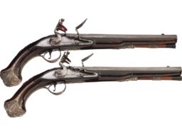 Pair of Griffin Georgian Officer's Flintlock Pistols