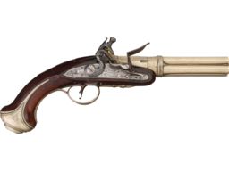 Engraved Hunt Four-Shot Volley Pistol