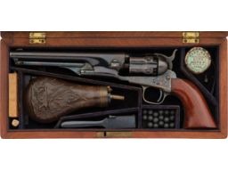 Cased Fluted Cylinder Two-Digit SN 29 Colt 1861 Navy Revolver