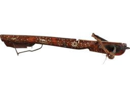 Ornate Antique Sporting Crossbow with Engraved Stock Inlays