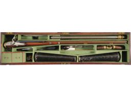 Cased Engraved Girardoni Repeating Sporting Air Rifle by Fisher