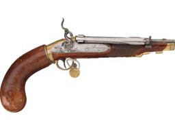 Engraved Girardoni Austrian Repeating Grip Reservoir Air Pistol