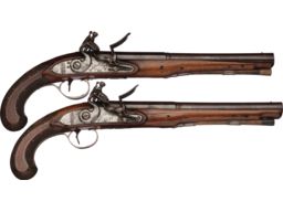 Pair of British Jackson Flintlock Officer's Pistols