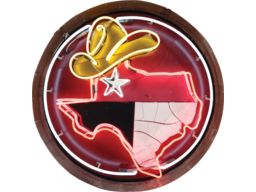 Massive State of Texas Cowboy Hat Neon Sign