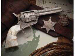 Factory Engraved Silver Colt Single Action Army Revolver