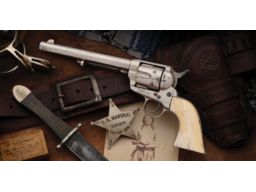 Nickel  U.S. Colt Cavalry Model Single Action Army Revolver