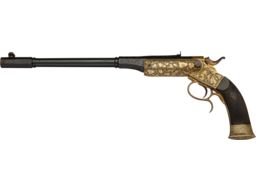 Engraved German B. Scheufler Single Shot Target Pistol