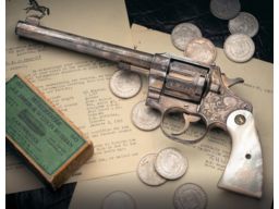 Factory Engraved Silver Plated Colt New Service Target Revolver
