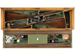 Cased Consecutive Pair of C. Lancaster Percussion Double Rifles