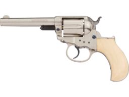 Antique Etched Colt Sheriff's Model 1877 Lightning Revolver