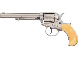 Antique Etched Colt 1877 Thunderer Revolver with Ivory Grip