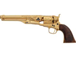 P. L. Quigley Master Engraved Gold Colt 1861 Navy Revolver