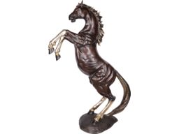 Magnificent Prancing Bronze Horse Signed Frederic Remington
