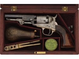 Cased Factory Engraved Colt Model 1849 Pocket Revolver