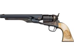 Colt Model 1860 Army Revolver with Relief-Carved Ivory Grip