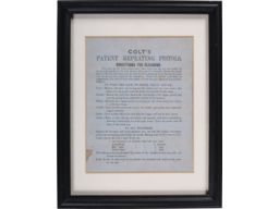 Colt Repeating Pistols "Directions For Cleaning" Broadside