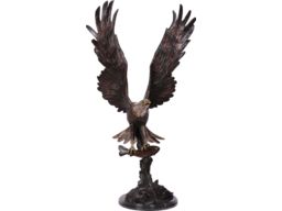 Bronze Eagle Catching a Fish Signed by Scott