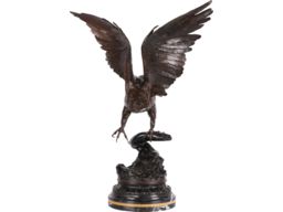 Bronze Statue of an Eagle on a Branch by Jules Moigniez