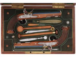 Cased Pair of Boutet Versailles Manufactory Flintlock Pistols