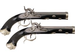 Rifled Percussion Belt Pistols by Tanner of Hanover