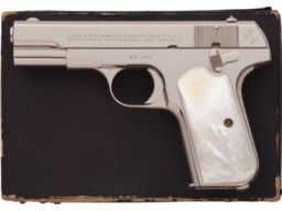 Nickel Plated Colt Model 1908 Pistol with Box and Factory Letter