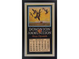 Framed Dominion Ammunition 1920 Advertising Calendar