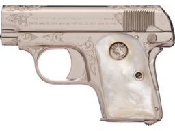 Alvin A. White Signed and Engraved Colt Model 1908 Pocket Pistol