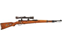 WWII German Mauser K98k High Turret Sniper Rifle with Scope