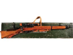 WWII BSA Shirley No. 4 Mk I(T) Sniper Rifle with Scope and Chest