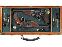 Cased Pair of Bittner Model 1896 Manual Repeating Pistols