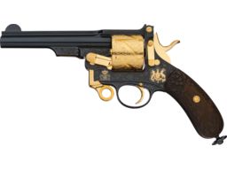 Presentation Engraved Gold Plated Mauser "Zig-Zag" Revolver