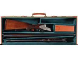 Engraved Simson Over/Under Shotgun Two Barrel Set 