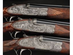 Torcoli Engraved Trio of Ivo Fabbri 28 Gauge Over/Under Shotguns
