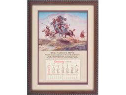 Framed 1958 Calendar for the Mint Saloon of Montana